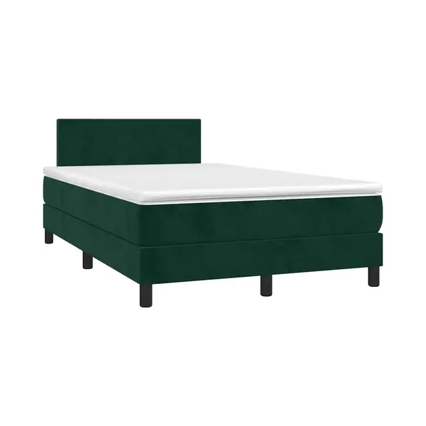 Boxspringbett Mit Matratze & Led Dunkelgrün 120x200 Cm Samt Vidaxl thumbnail