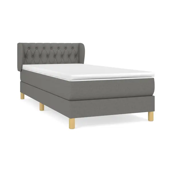 Boxspringbett Mit Matratze Dunkelgrau 90x200 Cm Stoff Vidaxl thumbnail
