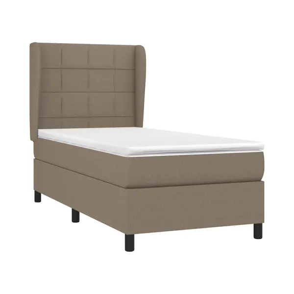 VidaXL Boxspring Met Matras Stof Taupe 90x200 Cm thumbnail
