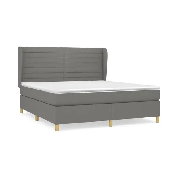 Boxspringbett Mit Matratze Dunkelgrau 180x200 Cm Stoff Vidaxl thumbnail