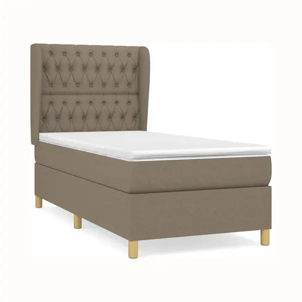 Boxspringbett Mit Matratze Taupe 90x190 Cm Stoff Vidaxl thumbnail