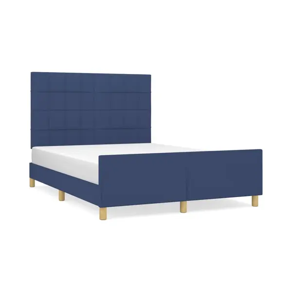 VidaXL Bettgestell Ohne Matratze Blau 140x190 Cm Stoff thumbnail