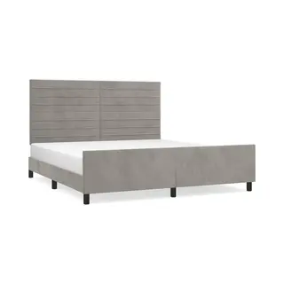 VidaXL Bettgestell Mit Kopfteil Hellgrau 180x200 Cm Samt