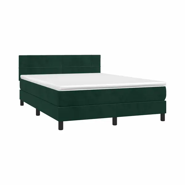 Boxspringbett Mit Matratze Dunkelgrün 140x190 Cm Samt Vidaxl thumbnail