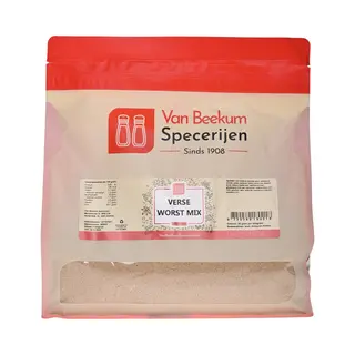 Van Beekum Specerijen - Verse Worst Mix - 2 Kg (hersluitbare Stazak)