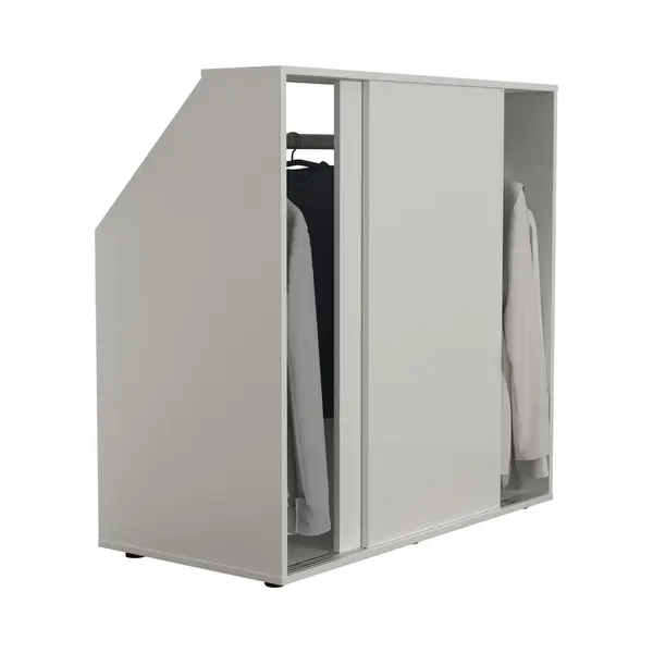 TheBestOf Furniture Kledingkast Schuine Wand Zolder Slaapkamer Schuifdeuren - Kledingstang - Opbergkast Geschikt Voor Schuine Wanden thumbnail