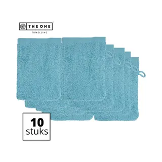 The One Towelling Washandjes - 16 X 21 Cm - 10 Stuks - Washanden - Voordeelverpakking - 100% Katoen - Petrol