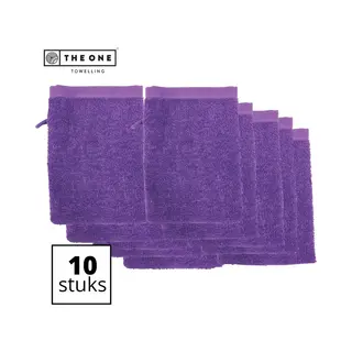 The One Towelling Washandjes - 16 X 21 Cm - 10 Stuks - Washanden - Voordeelverpakking - 100% Katoen - Paars