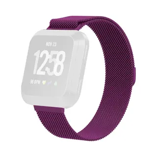 By Qubix Geschikt Voor Fitbit Versa 1 - 2 & Lite Milanese Bandje - Maat, Large - Paars Smartwatchbandje Bandje Armband Polsband Strap Band Watchband