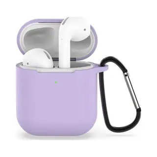 AirPods Hoesjes Van By Qubix AirPods Siliconen Hoesje Voor AirPods 1-2 - Paars + Handige Clip Airpods Case Hoesje Voor Airpods 1 Airpods 2