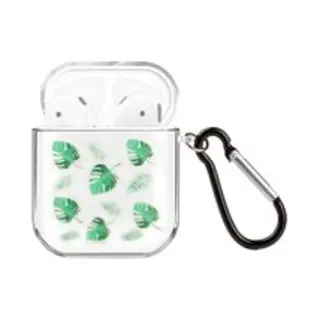 AirPods Hoesjes Van By Qubix AirPods 1-2 Hoesje Painting Series - Hard Case - Green Leaf - Schokbestendig Airpods Case Hoesje Voor Airpods 1