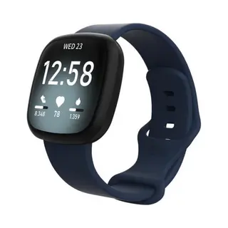 By Qubix Geschikt Voor Fitbit Versa 3 - Fitbit Versa 4 - Fitbit Sense 1 - Fitbit Sense 2 Sportbandje - Donkerblauw - Maat, M-L Smartwatchbandje