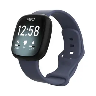By Qubix Geschikt Voor Fitbit Versa 3 - Fitbit Versa 4 - Fitbit Sense 1 - Fitbit Sense 2 Sportbandje - Grijsblauw - Maat, M-L Smartwatchbandje Bandje