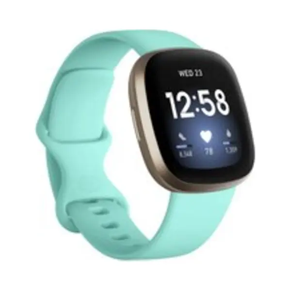 By Qubix Geschikt Voor Fitbit Versa 3 - Fitbit Versa 4 - Fitbit Sense 1 - Fitbit Sense 2 Sportbandje - Mint Groen - Maat, M-L Smartwatchbandje Bandje thumbnail