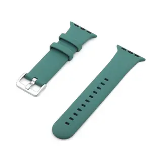 By Qubix Rubberen Siliconen Sportbandje Met Gesp - Donkergroen - Geschikt Voor Apple Watch 44 Mm - 45 Mm - 46 Mm - 49 Mm (Ultra 1, 2 En 3) -