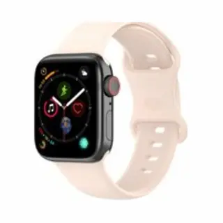 By Qubix Siliconen Sportbandje - Zandroze - Maat, M-L - Geschikt Voor Apple Watch 38 Mm - 40 Mm - 41 Mm - 42 Mm - Compatible Apple Watch Bandje -
