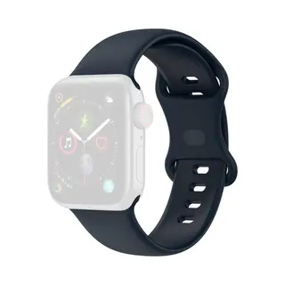By Qubix Siliconen Sportbandje - Donkerblauw - Maat, M-L - Geschikt Voor Apple Watch 38 Mm - 40 Mm - 41 Mm - 42 Mm - Compatible Apple Watch Bandje -