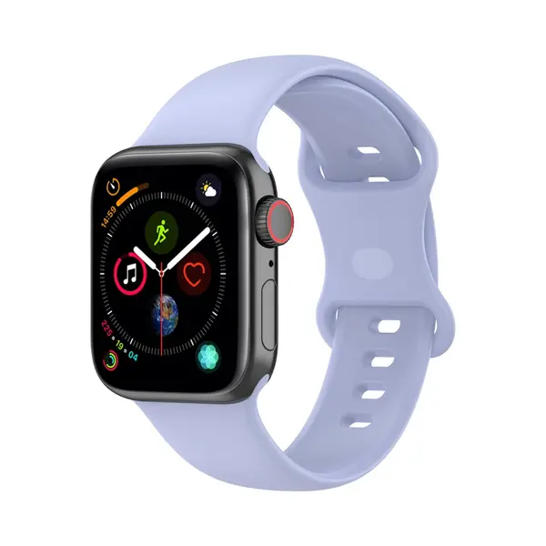 By Qubix Siliconen Sportbandje - Licht Paars - Maat, M-L - Geschikt Voor Apple Watch 44 Mm - 45 Mm - 46 Mm - 49 Mm (Ultra 1, 2 En 3) - Compatible thumbnail