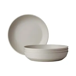 Mepal - Silueta Soepbord 4-delig - Vaatwasmachine- En Magnetronbestendig - Kunststof Borden - Platte Borden - Servies - 21 Cm - Nordic White