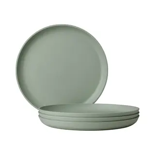 Mepal - Silueta 4-delig Ontbijtbord - Vaatwasmachinebestendig En Magnetronbestendig - Kunststof Borden - Platte Borden - Servies - 23 Cm - Nordic Sage