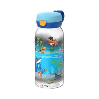 Mepal Drinkfles Met Flipdop Campus - 600 Ml - Waterfles Kinderen - Lekdicht - Hygiënische Deksel - Tropical Ocean