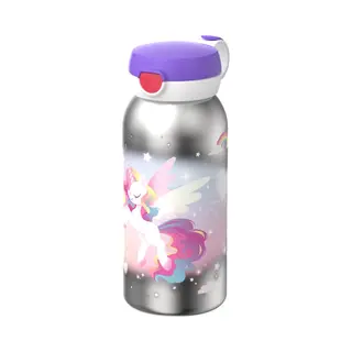 Mepal Isoleerfles Met Flipdop Campus - 500 Ml - Waterfles Rvs - Lekdicht - Hygiënische Deksel - Unicorn Glow