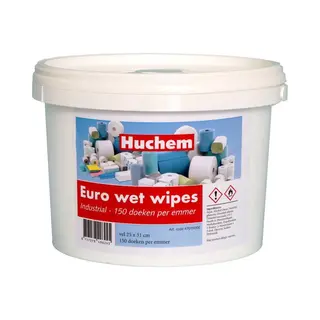 Huchem Handreiniging | Emmer 150 St.| Handreinigingsdoekjes | Wet Wipes |Handcleaner | Industrial | WetWipe | Euro Wet Wipe