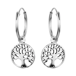 WeLoveSilver - Dames Oorringen - 925 Zilver - Levensboom Design