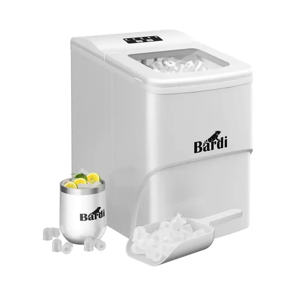 Bardi IJsblokjesmachine - 2 Liter - 12KG IJsblokjes In 24 Uur - Met IJsschep - Inclusief Luxe Thermosbeker En Ijsschep - Wit thumbnail