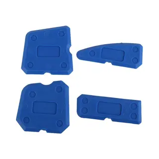 DW4Trading Siliconen Afstrijkrubbers Set Van 4 Profielen - Schraper - Kit Rubbers - Schilderen - Blauw