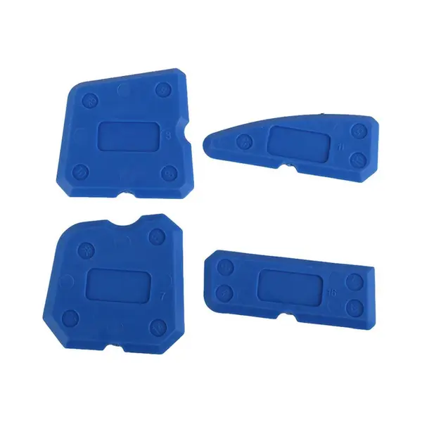 DW4Trading Siliconen Afstrijkrubbers Set Van 4 Profielen - Schraper - Kit Rubbers - Schilderen - Blauw thumbnail