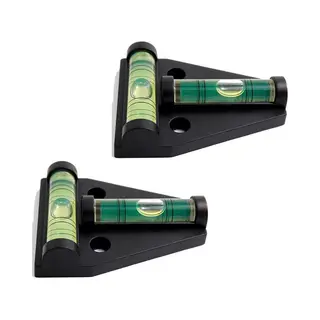 DW4Trading Mini Stelwaterpas Driehoek - Caravan, Camper - T-type Kruis Waterpas - Set Van 2 Stuks - Zwart