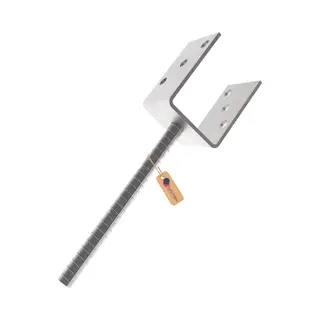 GeZu Impex Instortanker U Paalhouder 91 × 300 × 60 Mm – 4 Mm Verzinkte U-steun Met Geribbelde Pin