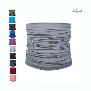 NiSy.nl Multifunctionele Nekwarmer | Sjaal | Bandana | Sporten | Unisex | One Size | Licht Grijs