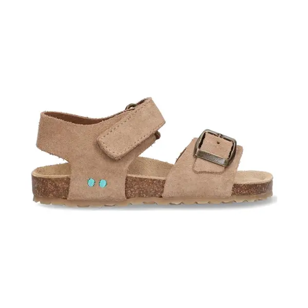 BunniesJR 225416-408 Jongens Platte Sandalen - Taupe - Imitatieleer - Klittenband thumbnail