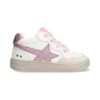 BunniesJR 225256-500 Meisjes Lage Sneakers - Wit/Roze - Leer - Veters