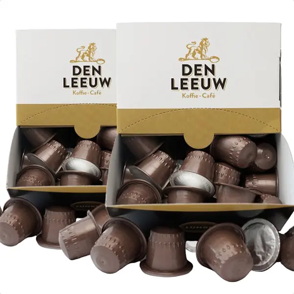 Den Leeuw Lungo Koffiecups - Nespresso Cups Regular 4 Medium Gebrand - 160 Stuks thumbnail