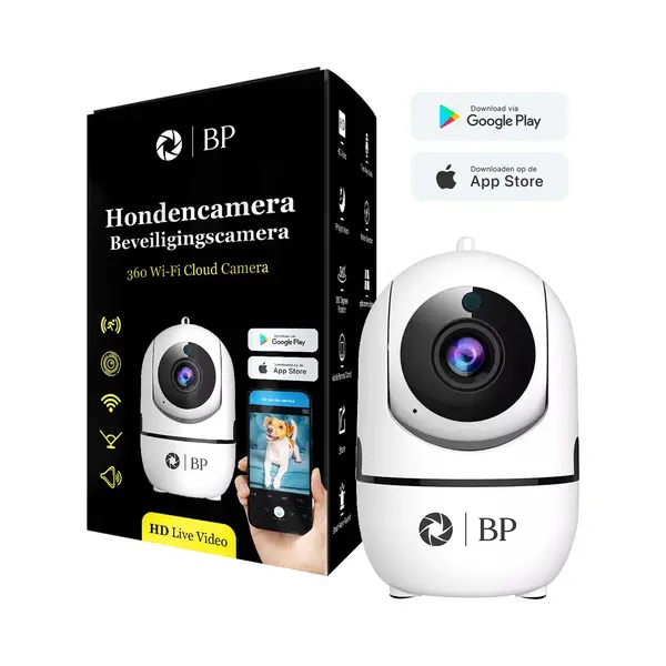 Bp® Hondencamera Met App - Huisdiercamera - Dog Camera - Beveiligingscamera Binnen - Indoor Camera - Pet Camera - Nightvision - 2.4 Ghz - Beweeg En thumbnail