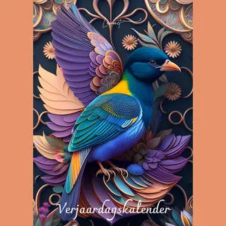 Lamonet Verjaardagskalender Vogels - Exclusieve Vogel Illustraties - Kalender - Wandkalender - Maandkalender - Planner - Verjaardag - A4 Formaat - Jaarplanner