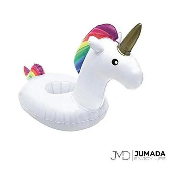 Jumada's Opblaasbare Bekerhouder Eenhoorn - Voor Bekers / Blikken / Flessen - Opblaas Drankhouder - Zwembadaccessoire - Opblaasfiguur - Unicorn - Wit thumbnail