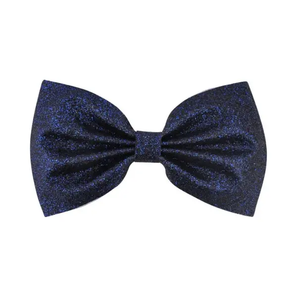 Jumada's - Pince à Cheveux En Cuir Pailleté | Bleu Foncé | Pour Filles, Enfants Et Dames | Fête, Noël, Réveillon Du Nouvel An, Réveillon Du thumbnail
