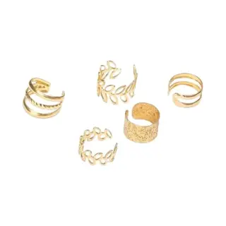 Jumada's - 5-delige Set - Gouden Fake Helix Piercings - Klem Oorbellen Oorpiercings - Nep Helix Ringetjes - Gemaakt Van Metaal