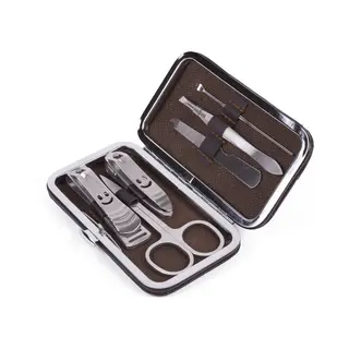 Jumada's - 6-delige Rvs Manicure Set | Hoogwaardige Kwaliteit | Perfect Voor Op Vakantie Of Reis | Inclusief Etui |