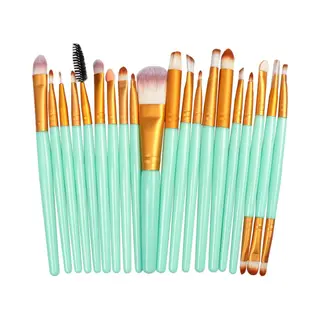 Jumada's - 20-delige Make-Up Kwasten Set - Groen - Oogschaduw - Foundation - Poeder - Eyeliner - Wimper - Lip - Make Up Borstel - Cosmetische Beauty