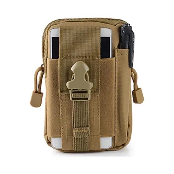 Jumada's - Nylon Heuptas Waterdicht - Outdoor Anti-Diefstal - Wandel Sport - Mobiele Telefoon - Riem - Tas - Groen/bruin thumbnail