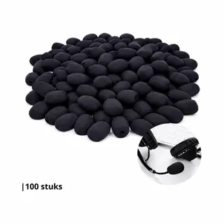 Knaak Microfoon Windkap 25x20mm - Plopkap Voor Headsets - Zwart - 100 Stuks - Geluidsfilter Cover