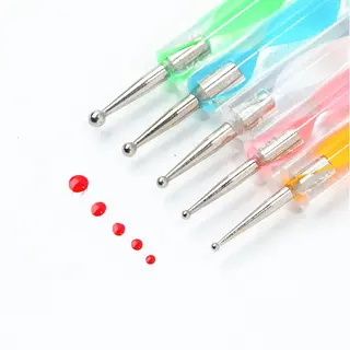Knaak Dotting Tools Set - 5 Stuks - Multicolor Druppelpen - Nail Art Toolset - Precisie & Creativiteit