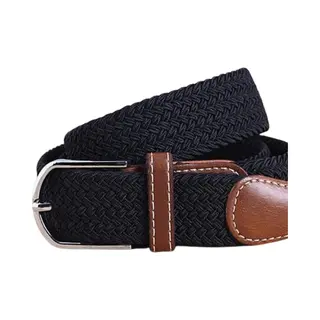 Knaak Elastische Geweven Riem - Zwart - Rekbaar & Traploos Verstelbaar - Unisex - Gevlochten Design