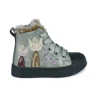 Shoesme Silberner Schnürschuhe Mit Kitten