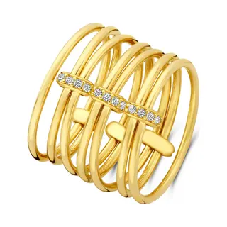 Isabel Bernard | 14 Karat 585er Gold/Zirconia Ring Damen | Cour D'Honneur | IB330107-52
